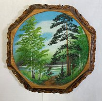 панно  с зеленой крошкой (2016, смешанная техника, 19x19, арт. 44п11) - 750 ₽