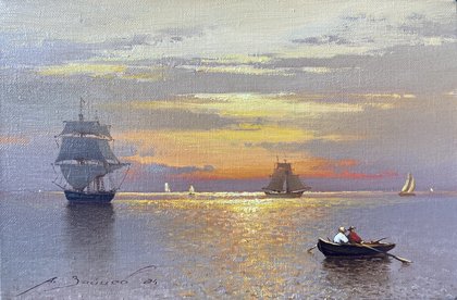 Морской пейзаж (2024, х.м., 20x30, арт. 91к.20) - 13 600 ₽