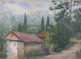 Крымская улочка (1986, к.м., 33x48, арт. 92К.15) - 24 000 ₽