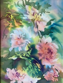 Букет пионов (2018, шелк г.б., 39x29, арт. 65К.02) - 3 100 ₽