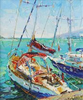 На причале (2016, х.м., 50x40, арт. 53К.02) - 42 500 ₽