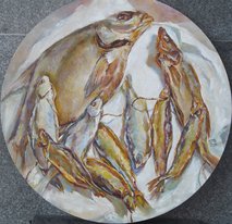 Эх, рыбка! (2018, х.м., 50x50, арт. 143К.9) - 20 400 ₽