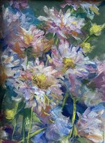 Хризантемы (2024, картон,масло, 20x15, арт. 10к10) - 3 400 ₽