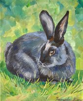 Год кролика (2022, х.м., 30x25, арт. 83К.2) - 6 800 ₽