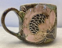 кружка "Пионовая зелень" (2024, керамика, 8x13, арт. 29пх7) - 2 900 ₽