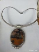 Кулон большой агат (2024, камень,кожа, 5x60, арт. 25П.11) - 2 100 ₽