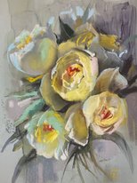 Цветы (год не указан, бум.,темпера,пастель, 60x46, арт. 12К.37) - 8 500 ₽