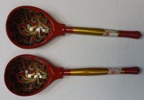 ложка п/баская красная авторская (2020, дерево, 5x18.5, арт. 44пх14) - 240 ₽