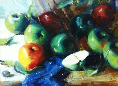 Яблоки (2014, х.м., 30x40, арт. 41К.20) - 12 000 ₽