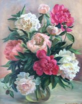 Пионы (2017, х.к.м., 50x40, арт. 15К.11) - 25 000 ₽