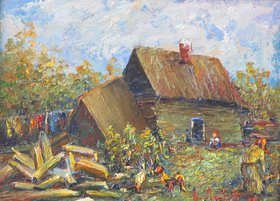 Домик в деревне (2015, х.м., 16.5x22.5, арт. 31К.2) - 5 100 ₽