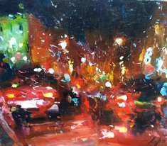 Ночной город (2016, х.м., 25x30, арт. 41К.15) - 12 000 ₽