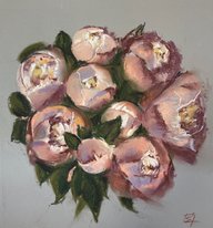 Букет (год не указан, бум.,темпера,пастель, 32x30, арт. 12К.54) - 3 600 ₽