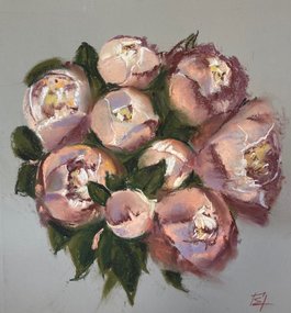 Букет (год не указан, бум.,темпера,пастель, 32x30, арт. 12К.54) - 3 600 ₽