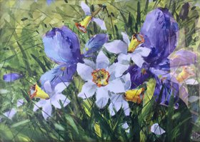 Нарциссы (2020, б.акв., 21x30, арт. 39К.32) - 3 000 ₽