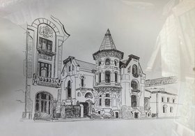 Скетч (эскиз) (год не указан, бумага,линер, 30x40, арт. 26К.019) - 3 000 ₽