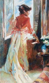 Испанка у окна (2020, х.м., 50x30, арт. 41К.81) - 27 000 ₽