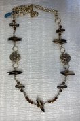 бусы длинные с костяными пластинами (год не указан, смешанная техника, , арт. 78п.3) - 1 700 ₽