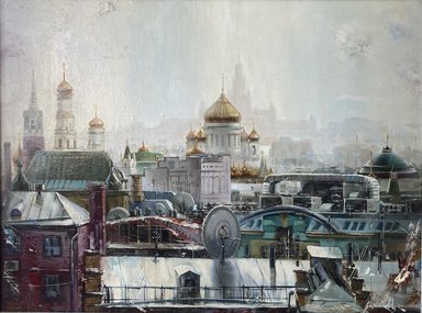 Вид на храм Христа Спасителя (год не указан, х.м., 60x80, арт. 88К.014) - 34 000 ₽