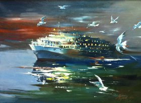 Вечерний рейс (2013, х.м., 50x70, арт. 46К.1) - 37 500 ₽