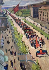 Демонстрация (60, картон,масло, 70x49, арт. 38к6) - 70 000 ₽