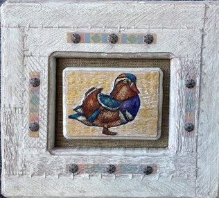 Мандаринка (2019, смешанная техника, 41x44, арт. 4К.14) - 8 500 ₽