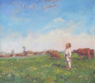 Пастушок (2002, х.м., 30x34, арт. 70К.26) - 17 000 ₽