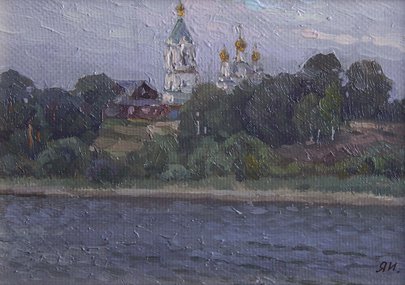 Подмосковные берега (2018, х.м., 13x18, арт. 35К.109) - 7 000 ₽