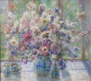 Полевой букет с маками (2025, х.м., 45x50, арт. 56К26) - 17 000 ₽