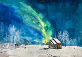 На севере (год не указан, бум.,темпера,пастель, 32x47, арт. 12К.48) - 4 600 ₽