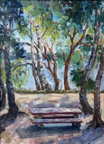 Строгинские березы (2019, х.к.м., 40x30, арт. 25К.2) - 8 500 ₽