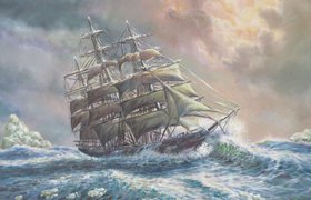 Балтика зимой (2018, х.к.м., 40x60, арт. 33К.1) - 6 800 ₽