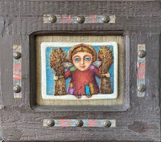 Ангел=хранитель с колосьями (2019, смешанная техника, 39x41, арт. 4К.13) - 8 500 ₽