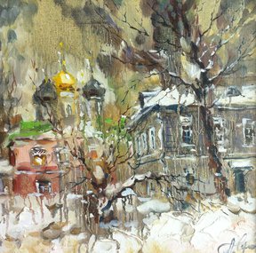 Дворик на Ордынке (2018, х.м., 30x30, арт. 01К.18) - 12 000 ₽