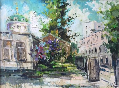 Двор на Николоямской (2017, х.м., 30x40, арт. 01К.38) - 17 000 ₽