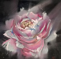 Роза (год не указан, бум.,темпера,пастель, 26x26.5, арт. 12К.61) - 3 500 ₽