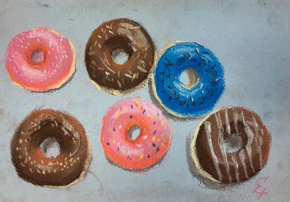 Пончики (год не указан, бум,пастель, 20.5x30, арт. 12К.13) - 1 700 ₽
