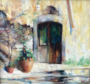 Старая дверь и стена (2026, орг.м., 39x42, арт. 41к131) - 34 000 ₽