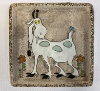 плакетка "Коза-дереза" (2022, фаянс, 16x16, арт. 34п06) - 1 700 ₽