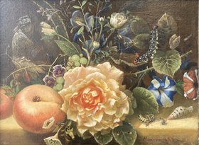 Натюрморт с гусеницей (2016, х.м., 30x40, арт. 26К.030) - 42 500 ₽