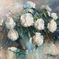 Пионы (2024, х.м., 50x50, арт. 41к97) - 45 000 ₽