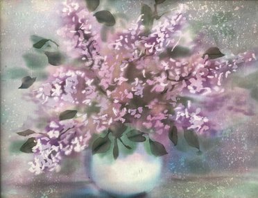 Сирень (год не указан, шелк г.б., 29x38, арт. 65К.9) - 4 600 ₽