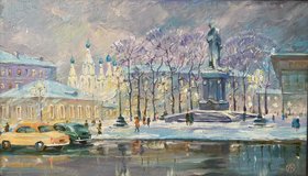 Тверская улица (2019, х.м., 33x56, арт. 13К.31) - 14 000 ₽