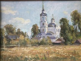 Сельская церковь (2013, х.к.м., 18x24, арт. 55К.23) - 5 100 ₽