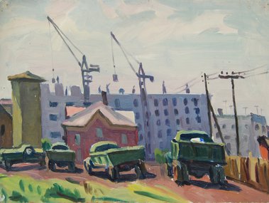 Стройка (1960, к.м., 35x47, арт. М01К.59)