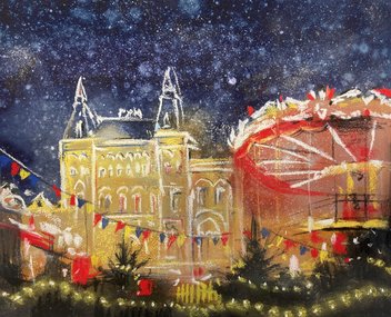 Ночные огни (год не указан, бум.,темпера,пастель, 21x25.5, арт. 12К.60) - 3 500 ₽