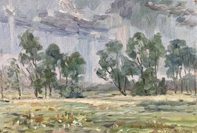 Летний дождик (2022, к.м., 20x30, арт. 81К.21) - 2 000 ₽