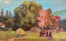 Этюд с ивой (1994, к.м., 25x30, арт. 92К.012) - 11 900 ₽