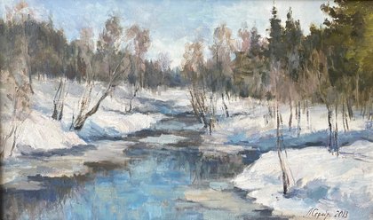 Апрель. Речка (2013, х.м., 30x50, арт. 44К.01) - 13 600 ₽