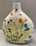 Ваза малая плоская "Полевые цветы" (2024, майолика, 17x14, арт. 79пТ10123) - 2 500 ₽